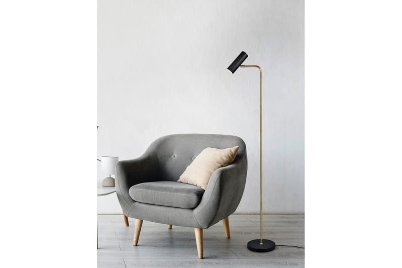 Marley golvlampa GU10 mattmässing/ mattsvart - Mässing/Matt svart - Belysning - Lampor & belysning inomhus - Golvlampa