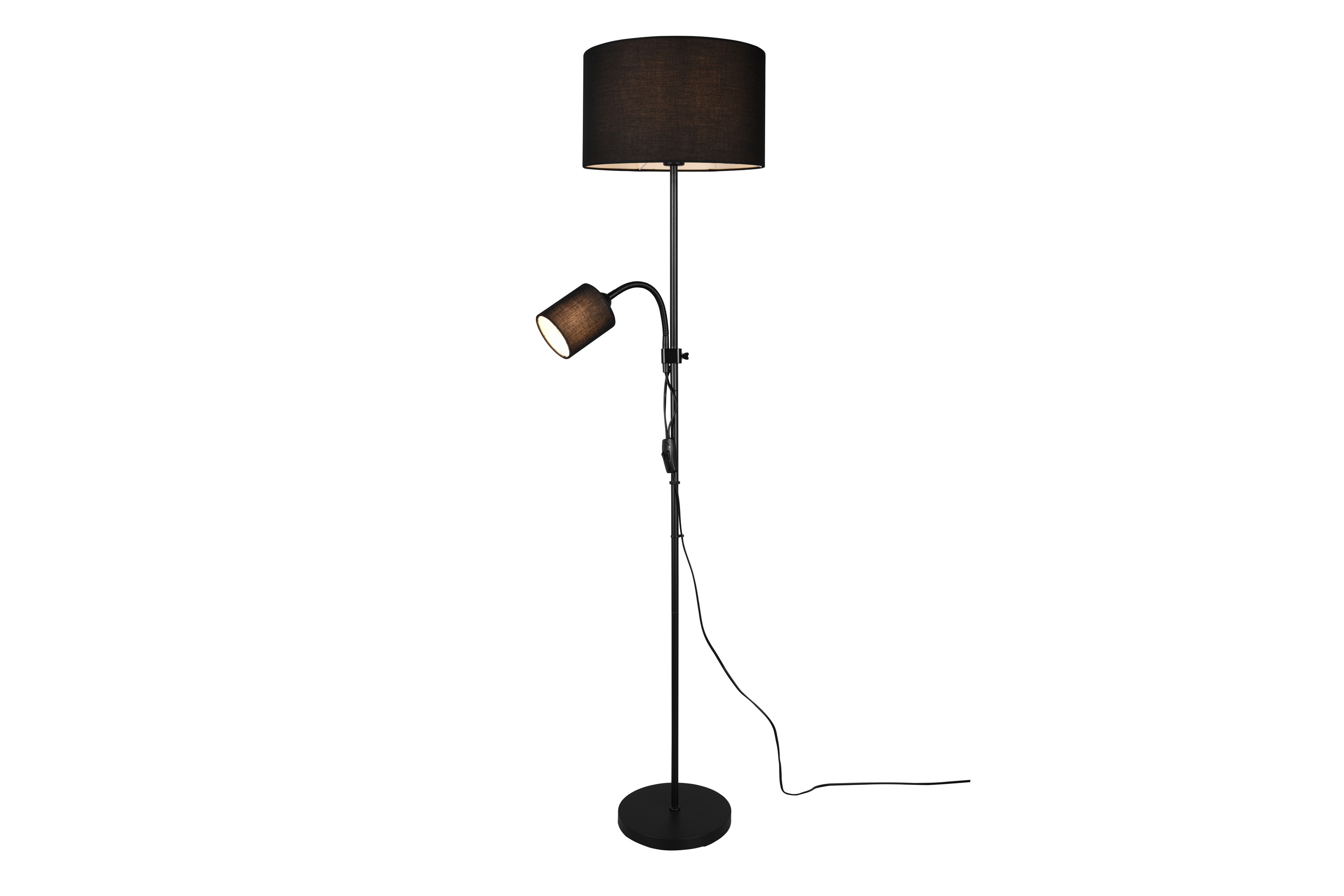 Owen golvlampa E27-E14 svart Svart