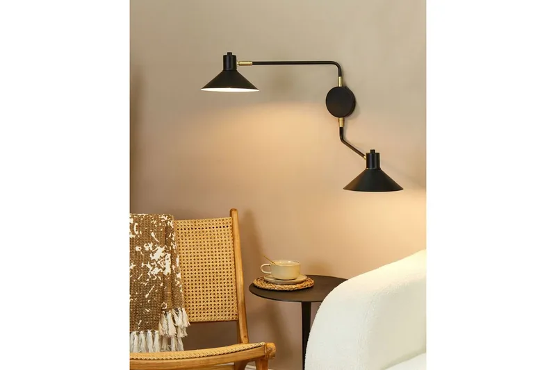 Paleki Vägglampa E27 - Svart - Belysning - Lampor & belysning inomhus - Vägglampa - Väggarmatur