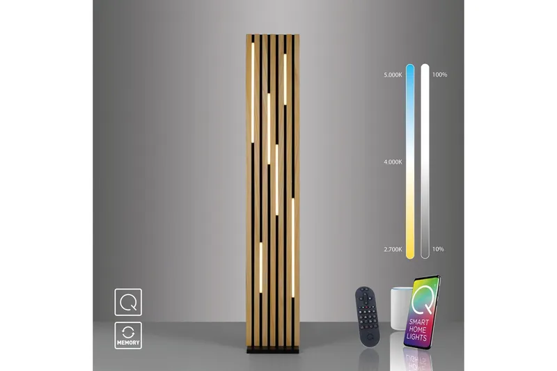 Q-Akustik Paul Neuhaus Golvlampa - Wood - Belysning - Lampor & belysning inomhus - Golvlampa