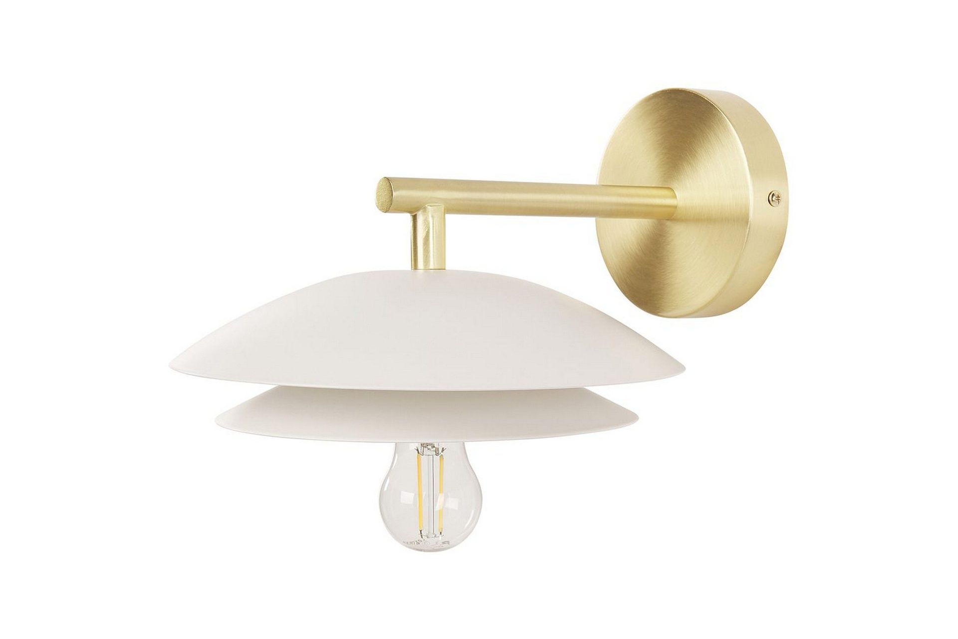 Solab Vägglampa E27 - Guld/Vit