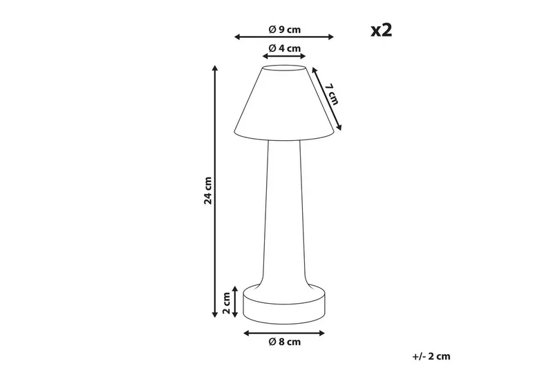 Adasi LED Bordslampa 2 st 24 cm - Svart - Belysning - Lampor & belysning inomhus - Sovrumslampa - Sänglampa - Sängbordslampa