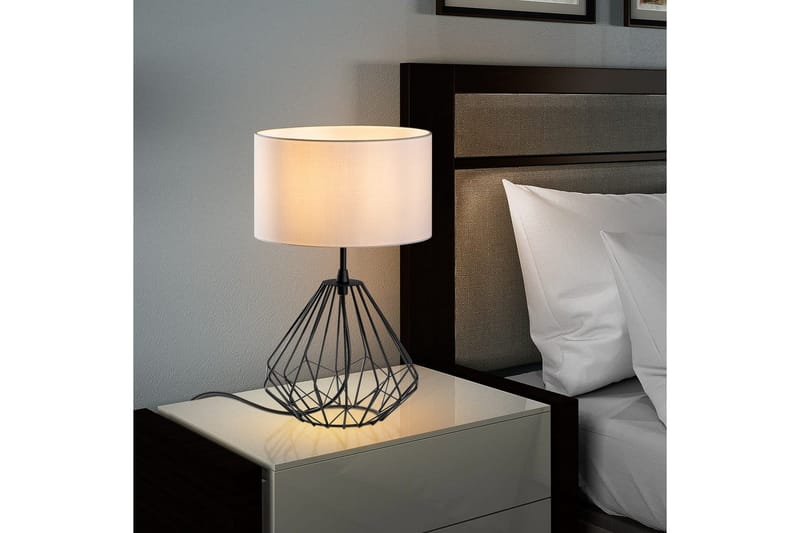 Bordslampa Almasi Vit / Svart - Vit / Svart - Belysning - Lampor & belysning inomhus - Sovrumslampa - Sänglampa - Sängbordslampa