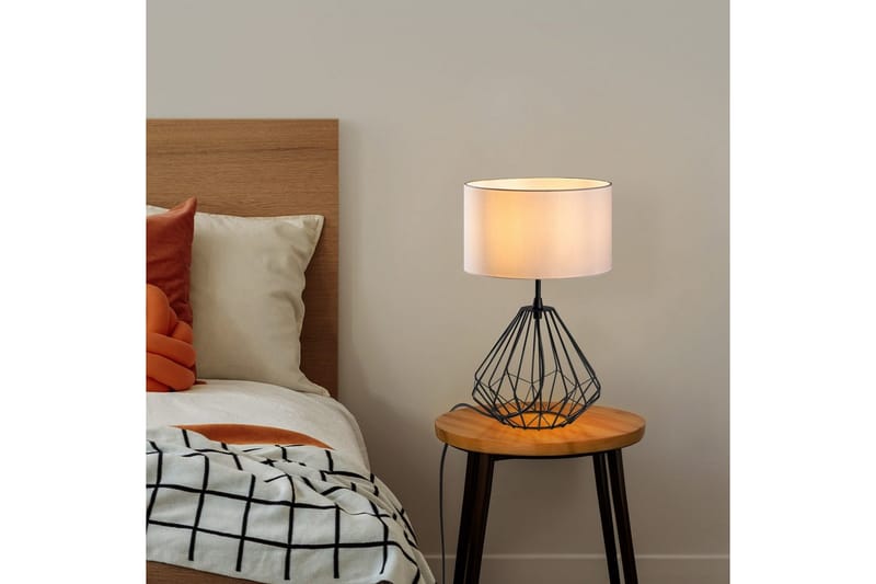 Bordslampa Almasi Vit / Svart - Vit / Svart - Belysning - Lampor & belysning inomhus - Sovrumslampa - Sänglampa - Sängbordslampa