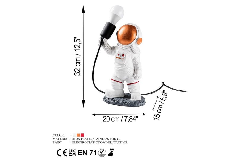 Bordslampa Anroth Flerfärgad - 20 x 15 x 32 cm - Belysning - Lampor & belysning inomhus - Sovrumslampa - Sänglampa - Sängbordslampa
