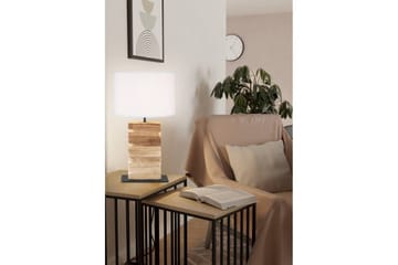 Bordslampa Eglo Contessore Rak Vit/trä - Belysning - Lampor & belysning inomhus - Sovrumslampa - Sänglampa - Sängbordslampa