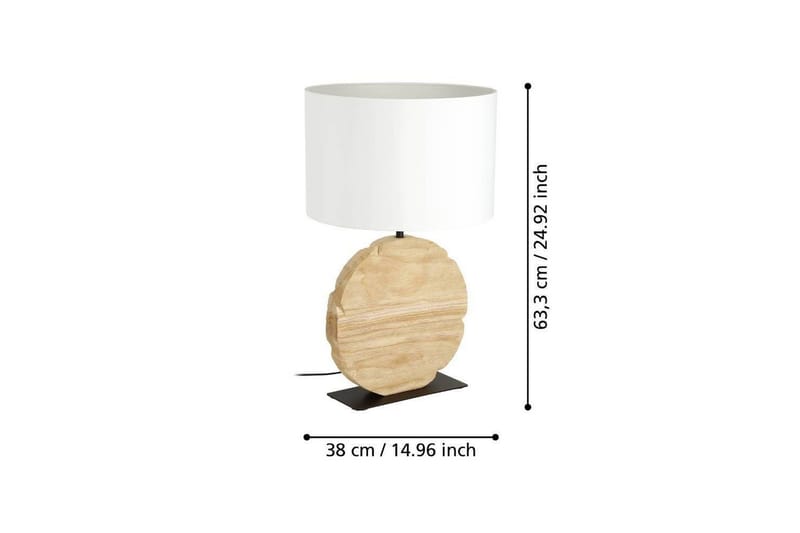Bordslampa Eglo Contessore Rund Vit/Trä - Belysning - Lampor & belysning inomhus - Sovrumslampa - Sänglampa - Sängbordslampa