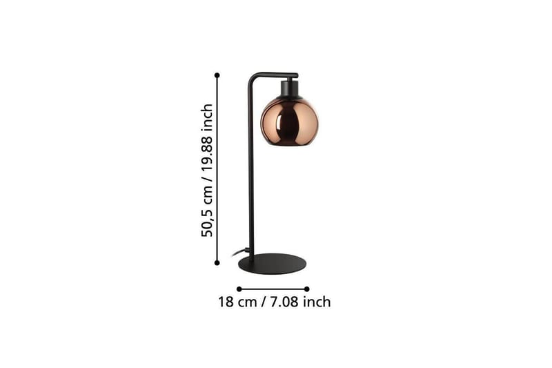 Bordslampa Eglo Cordoba Svart/Koppar - Belysning - Lampor & belysning inomhus - Sovrumslampa - Sänglampa - Sängbordslampa