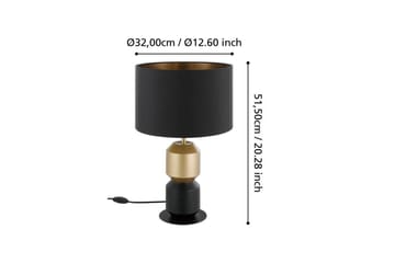 Bordslampa Eglo Laurignano Svart/Guld - Belysning - Lampor & belysning inomhus - Sovrumslampa - Sänglampa - Sängbordslampa
