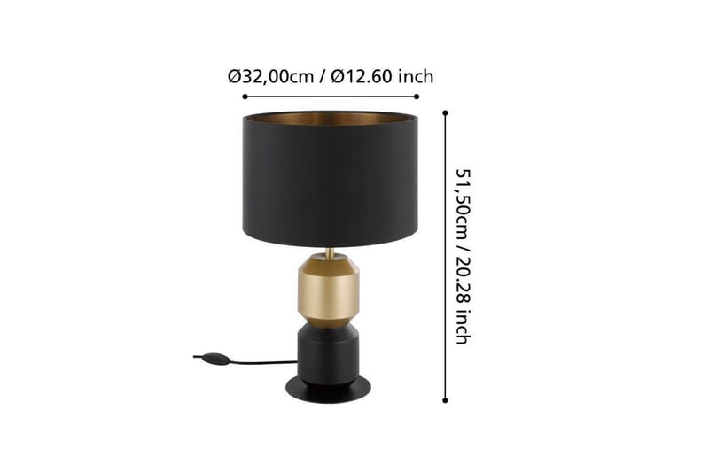 Bordslampa Eglo Laurignano Svart/Guld - Belysning - Lampor & belysning inomhus - Sovrumslampa - Sänglampa - Sängbordslampa