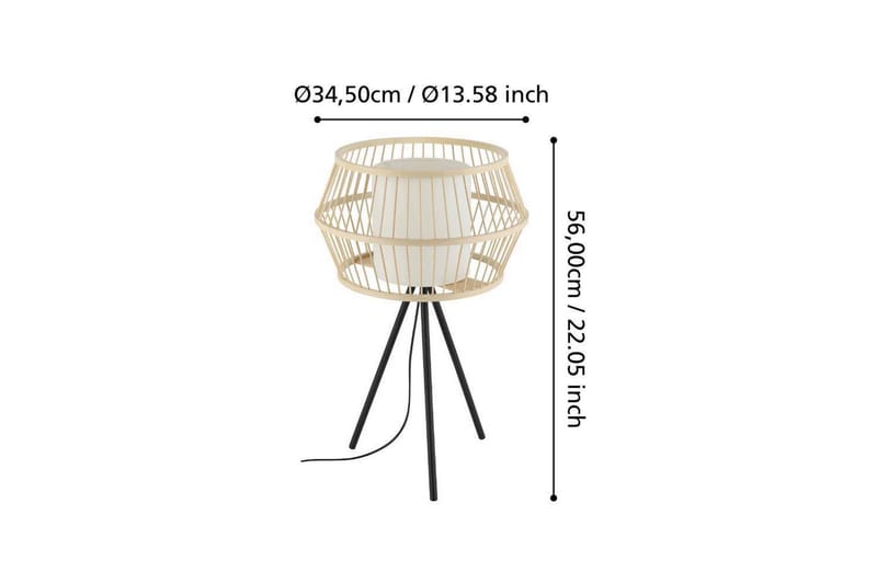 Bordslampa Eglo Monterroso Natur - Belysning - Lampor & belysning inomhus - Sovrumslampa - Sänglampa - Sängbordslampa