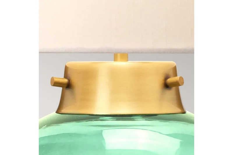 Bordslampa Elstead Lighting Kara Åldrad mässing - Mörkgrönt glas - Åldrad mässing - Mörkgrönt glas - Belysning - Lampor & belysning inomhus - Sovrumslampa - Sänglampa - Sängbordslampa