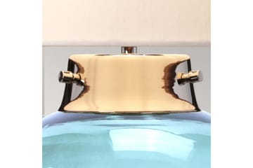 Bordslampa Elstead Lighting Kara Polerad Nickel - Blått Glas - Polerad Nickel - Blått Glas - Belysning - Lampor & belysning inomhus - Sovrumslampa - Sänglampa - Sängbordslampa