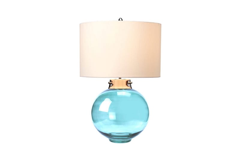 Bordslampa Elstead Lighting Kara Polerad Nickel - Blått Glas - Polerad Nickel - Blått Glas - Belysning - Lampor & belysning inomhus - Sovrumslampa - Sänglampa - Sängbordslampa