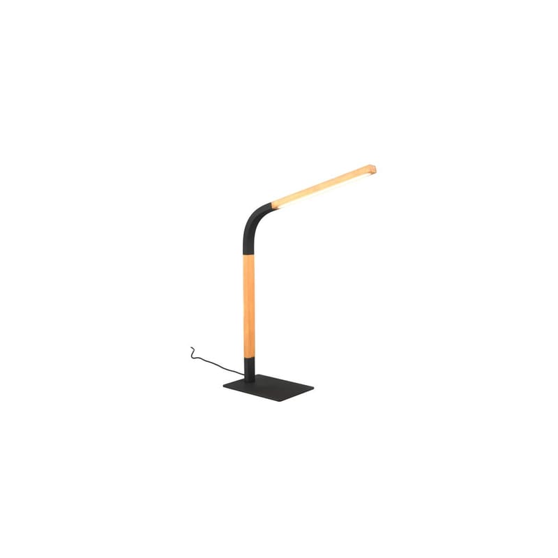 Bordslampa Norris, Mattsvart/trä