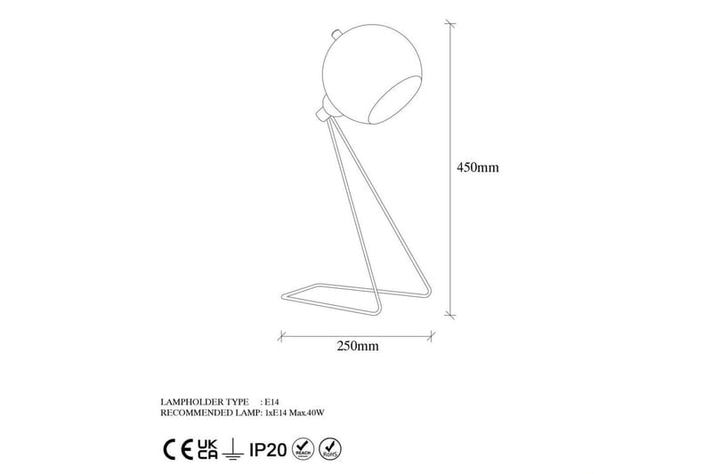 Bordslampa Orlennfield Svart / Rany - Svart / Rany - Belysning - Lampor & belysning inomhus - Sovrumslampa - Sänglampa - Sängbordslampa