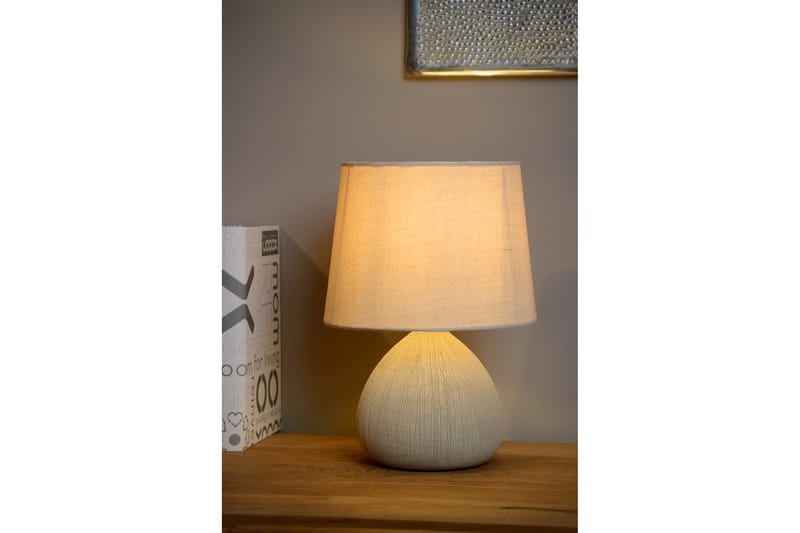 Bordslampa Ramzi 19 cmRund Benvit - Lucide - Fönsterlampa - Bordslampa - Fönsterlampa på fot - Sängbordslampa - Hall lampa