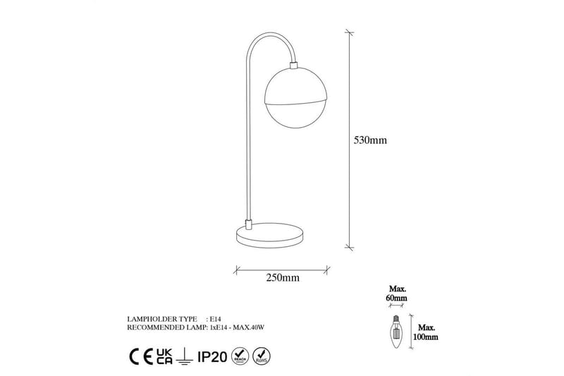Bordslampa Soona Gold - Guld - Belysning - Lampor & belysning inomhus - Sovrumslampa - Sänglampa - Sängbordslampa