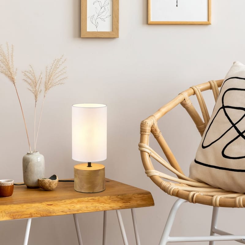 Bordslampa Woody - Trä/vit - Belysning - Lampor & belysning inomhus - Sovrumslampa - Sänglampa - Sängbordslampa