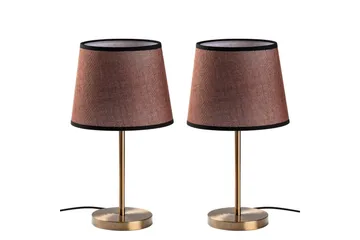 Bordslampset (2 stycken) Jaspal Antik - Antik - Belysning - Lampor & belysning inomhus - Sovrumslampa - Sänglampa - Sängbordslampa