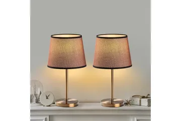 Bordslampset (2 stycken) Jaspal Antik - Antik - Belysning - Lampor & belysning inomhus - Sovrumslampa - Sänglampa - Sängbordslampa