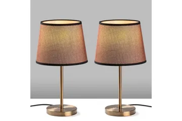 Bordslampset (2 stycken) Jaspal Antik - Antik - Belysning - Lampor & belysning inomhus - Sovrumslampa - Sänglampa - Sängbordslampa