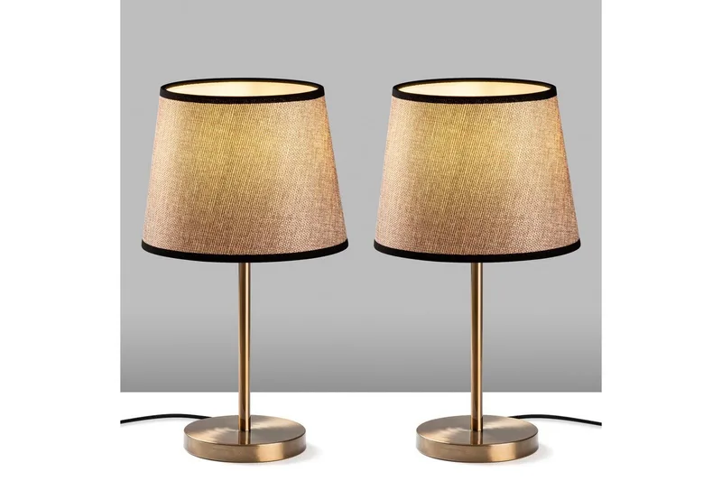 Bordslampset (2 stycken) Jaspal Antik / Svart - Antik / Svart - Belysning - Lampor & belysning inomhus - Sovrumslampa - Sänglampa - Sängbordslampa