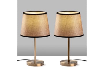Bordslampset (2 stycken) Jaspal Antik / Svart - Antik / Svart - Belysning - Lampor & belysning inomhus - Sovrumslampa - Sänglampa - Sängbordslampa