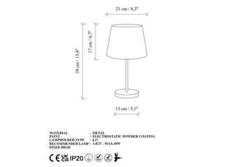Bordslampset (2 stycken) Jaspal Antik / Svart - Antik / Svart - Belysning - Lampor & belysning inomhus - Sovrumslampa - Sänglampa - Sängbordslampa