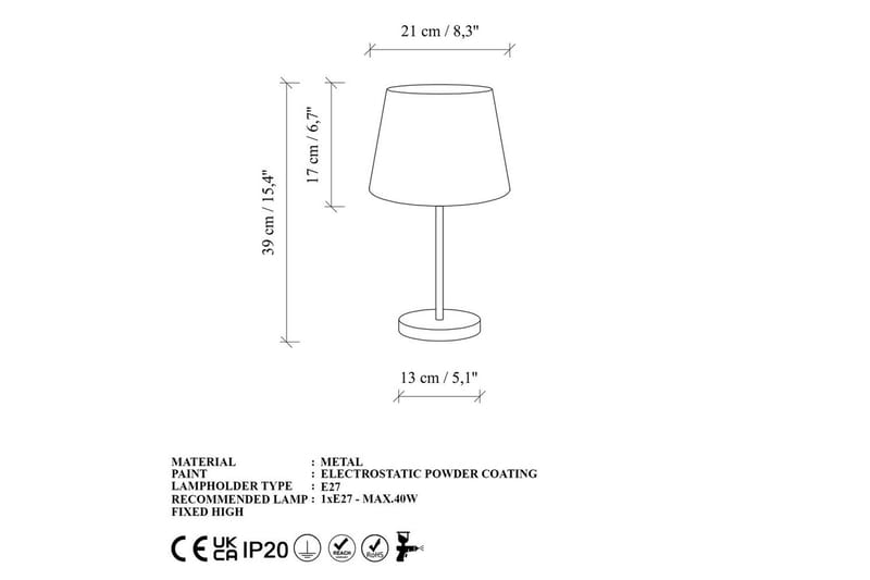 Bordslampset (2 stycken) Jaspal Antik / Svart - Antik / Svart - Belysning - Lampor & belysning inomhus - Sovrumslampa - Sänglampa - Sängbordslampa