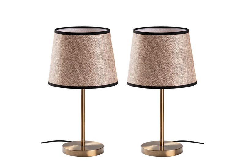 Bordslampset (2 stycken) Jaspal Antik / Svart - Antik / Svart - Belysning - Lampor & belysning inomhus - Sovrumslampa - Sänglampa - Sängbordslampa
