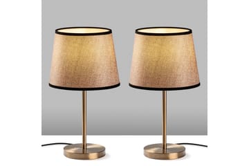 Bordslampset (2 stycken) Jaspal Antik / Svart - Antik / Svart - Belysning - Lampor & belysning inomhus - Sovrumslampa - Sänglampa - Sängbordslampa