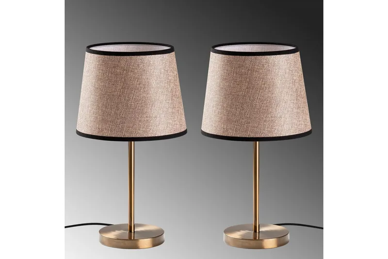 Bordslampset (2 stycken) Jaspal Antik / Svart - Antik / Svart - Belysning - Lampor & belysning inomhus - Sovrumslampa - Sänglampa - Sängbordslampa