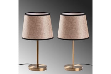Bordslampset (2 stycken) Jaspal Antik / Svart - Antik / Svart - Belysning - Lampor & belysning inomhus - Sovrumslampa - Sänglampa - Sängbordslampa