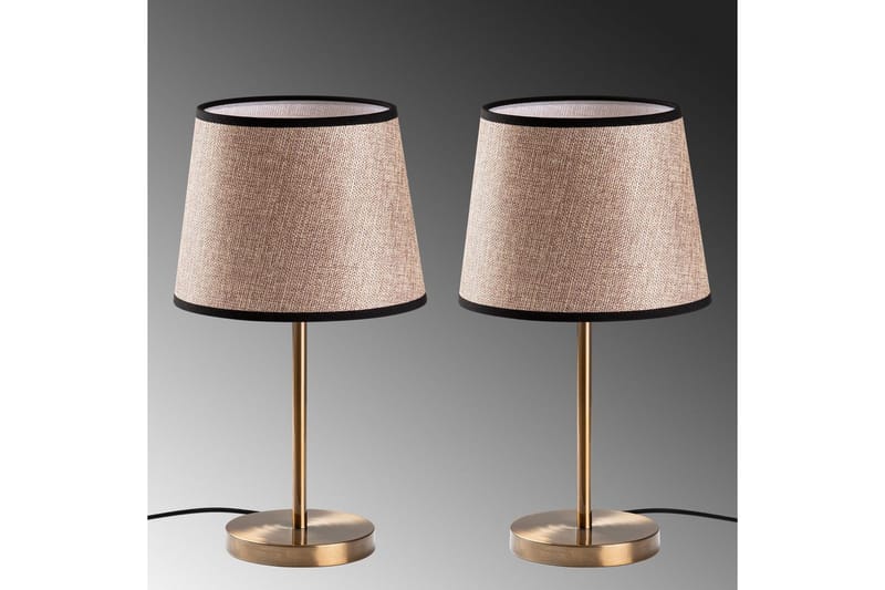 Bordslampset (2 stycken) Jaspal Antik / Svart - Antik / Svart - Belysning - Lampor & belysning inomhus - Sovrumslampa - Sänglampa - Sängbordslampa