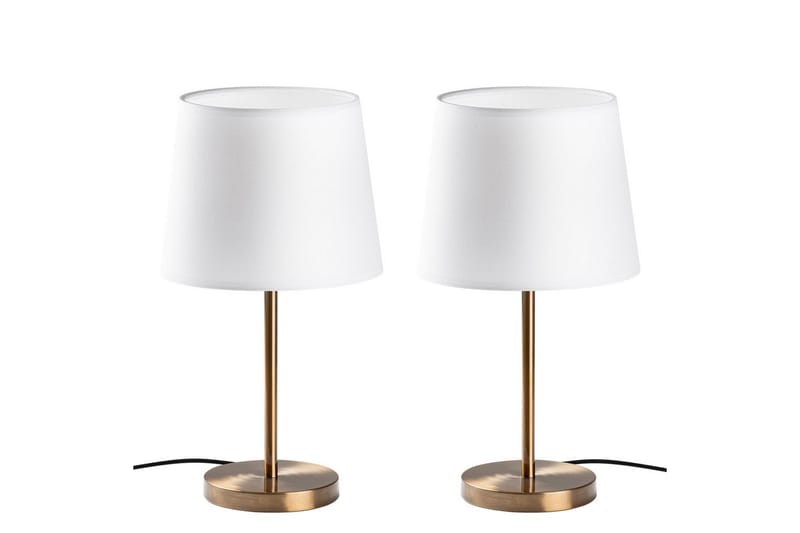Bordslampset (2 stycken) Jaspal Antik / Vit - Antik / Vit - Belysning - Lampor & belysning inomhus - Sovrumslampa - Sänglampa - Sängbordslampa