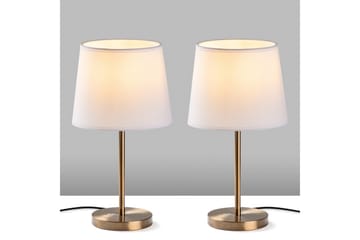 Bordslampset (2 stycken) Jaspal Antik / Vit - Antik / Vit - Belysning - Lampor & belysning inomhus - Sovrumslampa - Sänglampa - Sängbordslampa