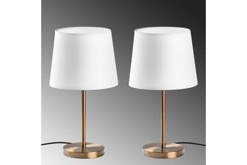 Bordslampset (2 stycken) Jaspal Antik / Vit - Antik / Vit - Belysning - Lampor & belysning inomhus - Sovrumslampa - Sänglampa - Sängbordslampa