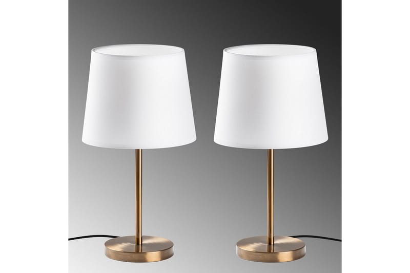 Bordslampset (2 stycken) Jaspal Antik / Vit - Antik / Vit - Belysning - Lampor & belysning inomhus - Sovrumslampa - Sänglampa - Sängbordslampa