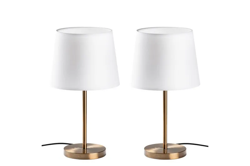 Bordslampset (2 stycken) Jaspal Antik / Vit, Antik / Vit