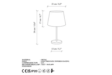 Bordslampset (2 stycken) Jaspal Mörk Antik - Mörk Antik - Belysning - Lampor & belysning inomhus - Sovrumslampa - Sänglampa - Sängbordslampa