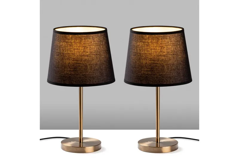 Bordslampset (2 stycken) Jaspal Mörk Antik - Mörk Antik - Belysning - Lampor & belysning inomhus - Sovrumslampa - Sänglampa - Sängbordslampa