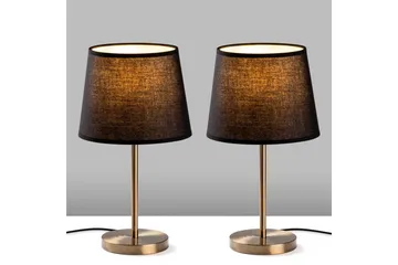 Bordslampset (2 stycken) Jaspal Mörk Antik - Mörk Antik - Belysning - Lampor & belysning inomhus - Sovrumslampa - Sänglampa - Sängbordslampa