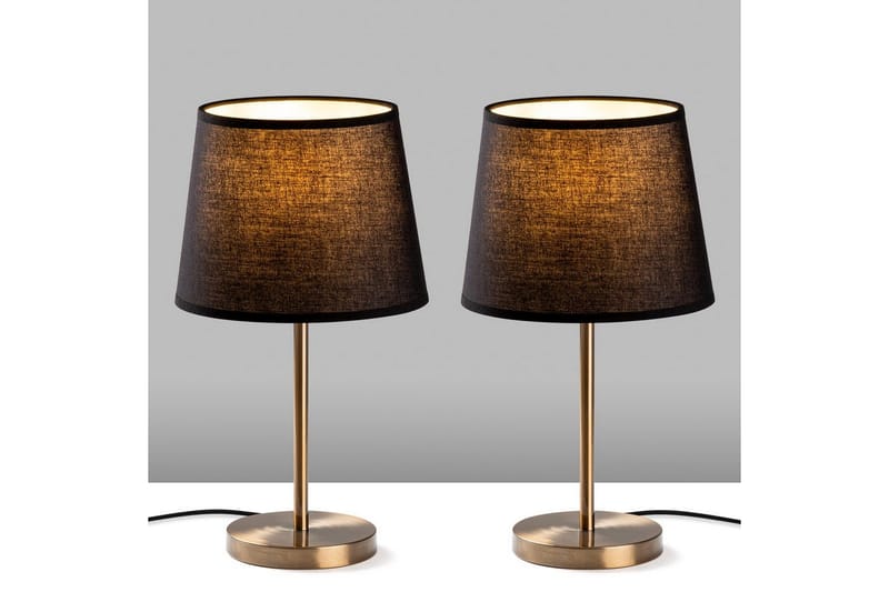 Bordslampset (2 stycken) Jaspal Mörk Antik - Mörk Antik - Belysning - Lampor & belysning inomhus - Sovrumslampa - Sänglampa - Sängbordslampa