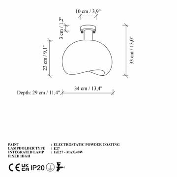 Corlinor Bordslampa 34 cm - Vit - Belysning - Lampor & belysning inomhus - Sovrumslampa - Sänglampa - Sängbordslampa