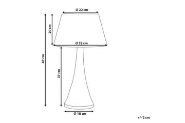 Dalino Bordslampa 47 cm E27 - Mörk trä/Beige - Belysning - Lampor & belysning inomhus - Sovrumslampa - Sänglampa - Sängbordslampa