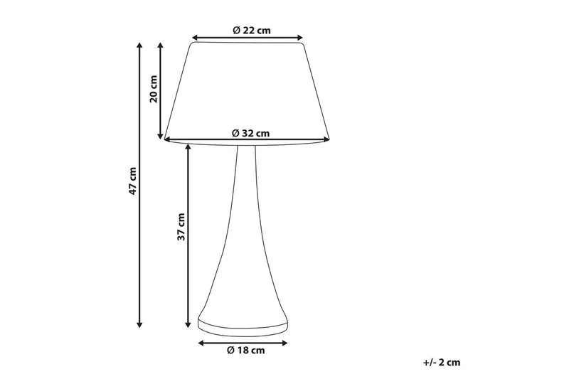 Dalino Bordslampa 47 cm E27 - Svart - Belysning - Lampor & belysning inomhus - Sovrumslampa - Sänglampa - Sängbordslampa
