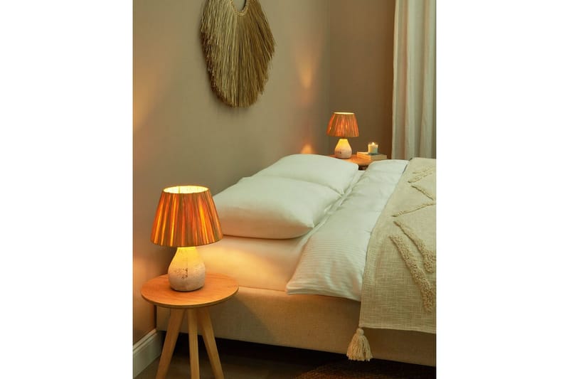 Favignito Bordslampa 2 st 31 cm E27 - Vit/Natur - Belysning - Lampor & belysning inomhus - Sovrumslampa - Sänglampa - Sängbordslampa