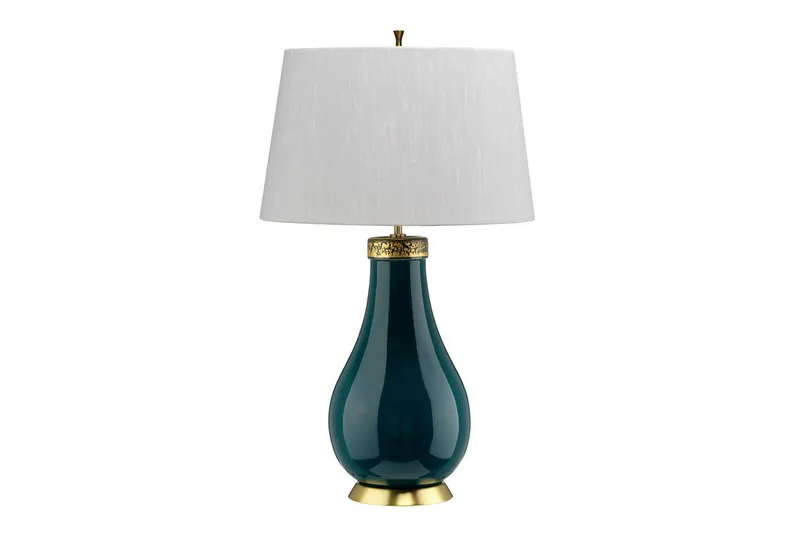 Havering Quintiesse Bordslampa, Turquoise||Brass