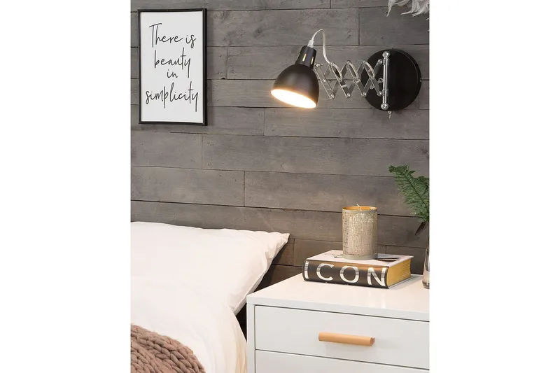 Klarve Vägglampa E14 - Svart - Belysning - Lampor & belysning inomhus - Sovrumslampa - Sänglampa - Sänglampa vägg